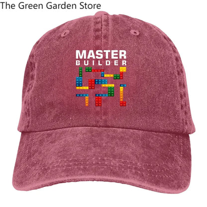 Bausteine – Mehrfarbige Herren-Kappe mit Schirm – Cool Master Builder – Bausteine – Personalisierte Schutzkappen mit Schirm