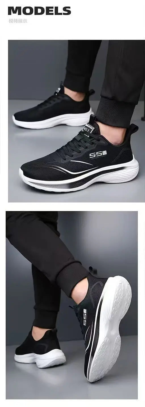 Breathable Mesh Men's Lightweight Casual Sneakers Non-Slip Soft Sole Running Shoes for Spring and Summer