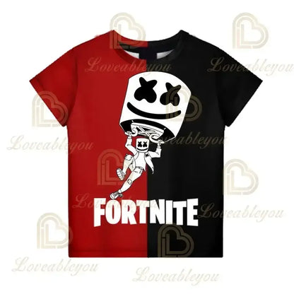 Dječja majica Cartoon Fortnite New Summer s 3D printom, za dječake i djevojčice, streetwear odjeća za odrasle i djecu, zabavna majica kratkih rukava s okruglim izrezom