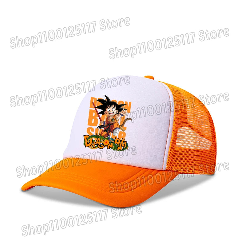 Dragon Ball Baseballkappe, Anime-Bedruckte Kappen, atmungsaktive Schirmmütze, Cartoon, Goku, Sommersport, Snapback, Mesh-Sonnenhut, Geschenk für Kinder