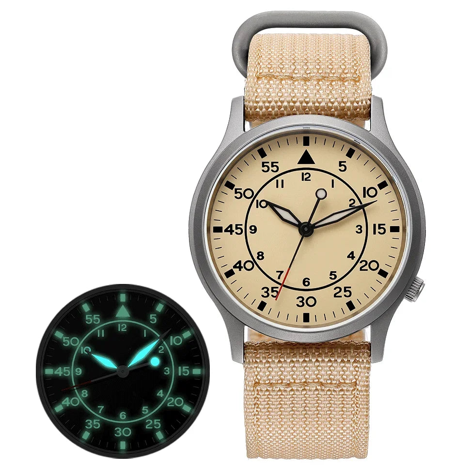 BERNY Titanium Watch For Men AR Coating Sapphire Fashion Wristwatch Luminous VH31 Ultra-thin Quartz Watch Waterproof 5ATM Watch