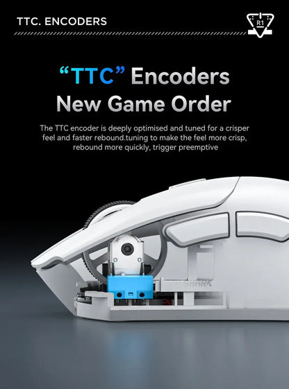 ATTACK SHARK R1 2.4G USB Wireless Bluetooth Gaming Mouse 18K DPI PAW3311 Tri-Mode Connectivity 59g Lightweight For PC Laptop Mac