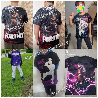Fortnite Victory Royale Ninja Fashion 3D T-Shirts Summer Short Sleeve Children Clothing Cartoon Print Baby Clothes Kids T Shirt