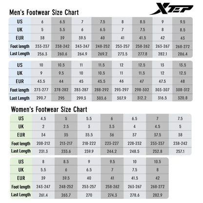 Xtep men's running shoes, lightweight surface training, comfortable breathable jogging stability outdoor shoes, model 879419110032