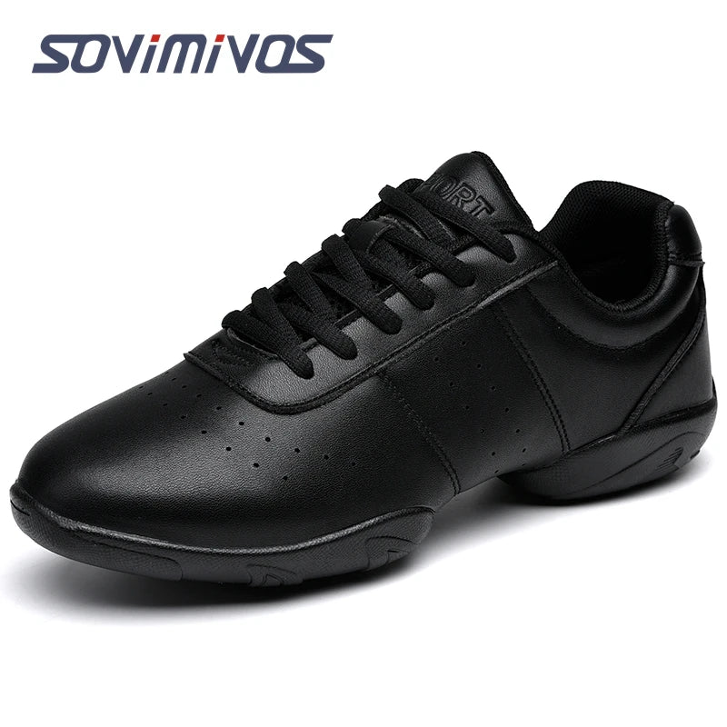 Zapatillas de baile para mujer, zapatillas deportivas planas y ligeras, zapatillas de gimnasia aeróbica de competición, zapatillas deportivas para fitness, zapatillas de baile blancas.