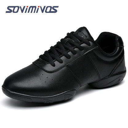 Zapatillas de baile para mujer, zapatillas deportivas planas y ligeras, zapatillas de gimnasia aeróbica de competición, zapatillas deportivas para fitness, zapatillas de baile blancas.