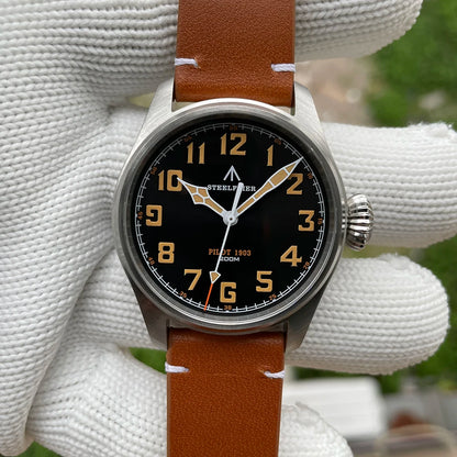 STEELFLIER Official SF740V New Quartz Pilot Series Swiss C3 Luminous 200M Waterproof VH31 Movement Men's Fashion Business Watch