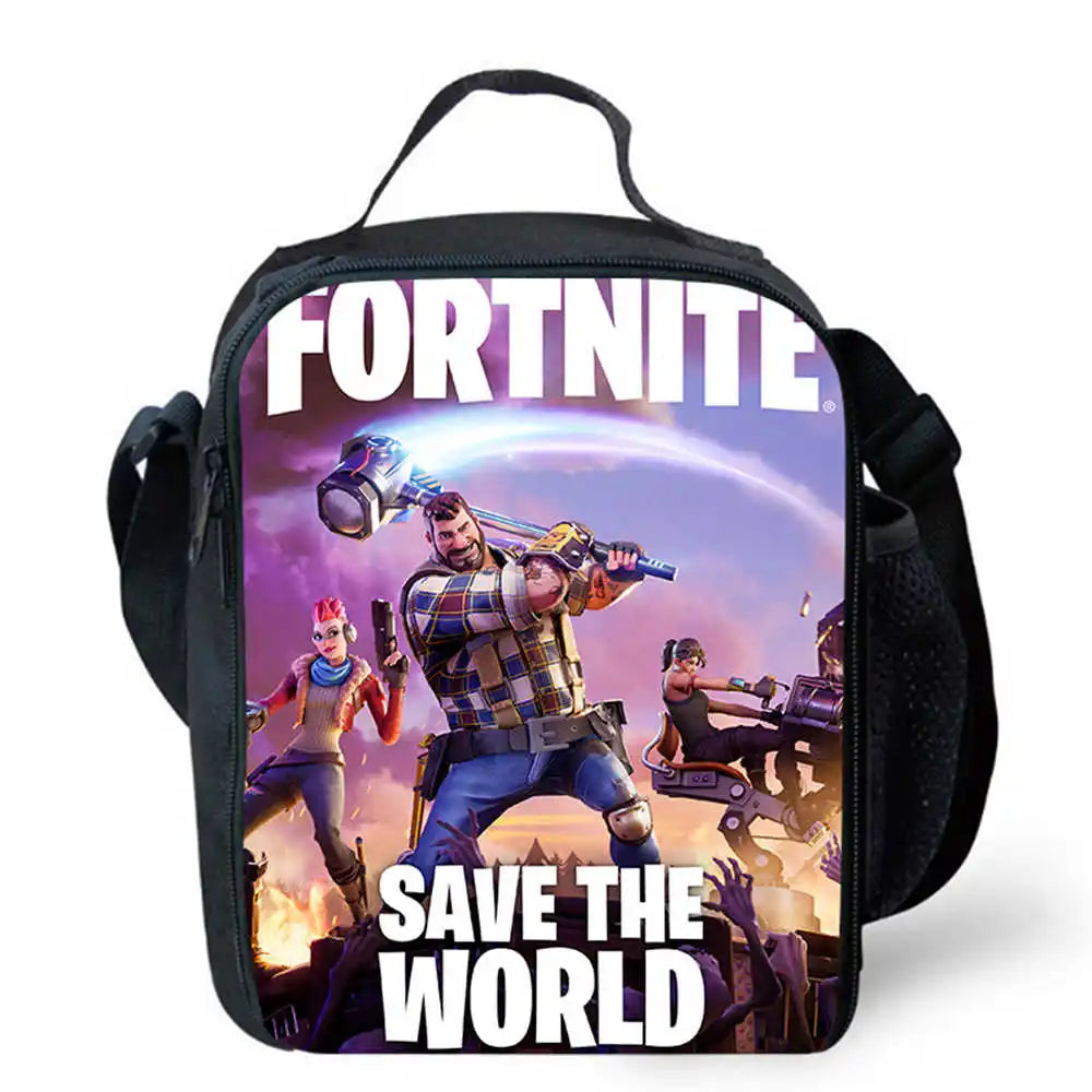 Lunchbags für Kinder, Cartoon-Fort-nite-Schul- und Picknicktaschen für Mädchen und Jungen, isolierte Kühltaschen für Kinder, tragbar und leicht
