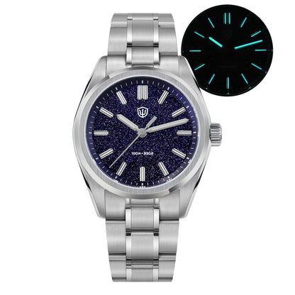 Watchdives New WD0003B ‌Aventurine Dial Watch VH31 Quartz Movement Sapphire Crystal Luminous 100m Waterproof 36mm Vintage Watch