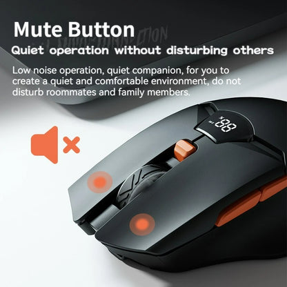 Bezprzewodowa mysz Bluetooth 2.4G z wyświetlaczem, akumulatorem 600mAh o dużej pojemności i cichymi przyciskami do gamingu oraz pracy biurowej