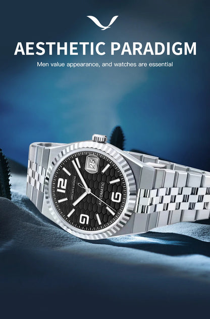 Specht & Söhne New Mens Watches Miyota 8215 Automatic Mechanical Wristwatches Stainless Steel Watch Relogio Masculino 37MM