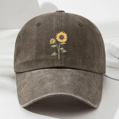 Casquette de baseball « Dad Hat » au motif rétro de tournesols, adaptée aux sports de plein air, à la pêche et au camping, casquette de randonnée