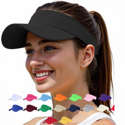 1pc Structured Brim Quick-Dry Sun Visor Hat for Women,Lightweight Sun Protection Sports Visor for Running Golf Tennis Pickleball