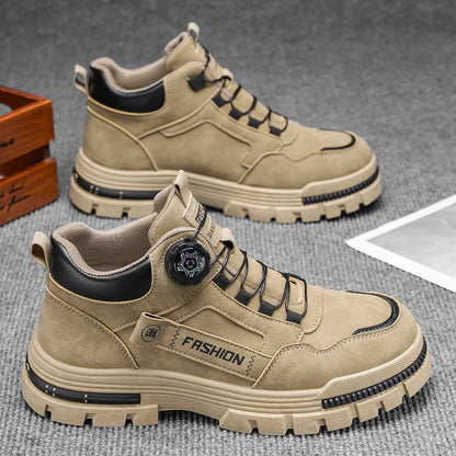 Low-Top Men's Platform Sports Outdoor Traditional Footwear - Lace-Up Stylish Trendy Street Hiking Skate Shoes