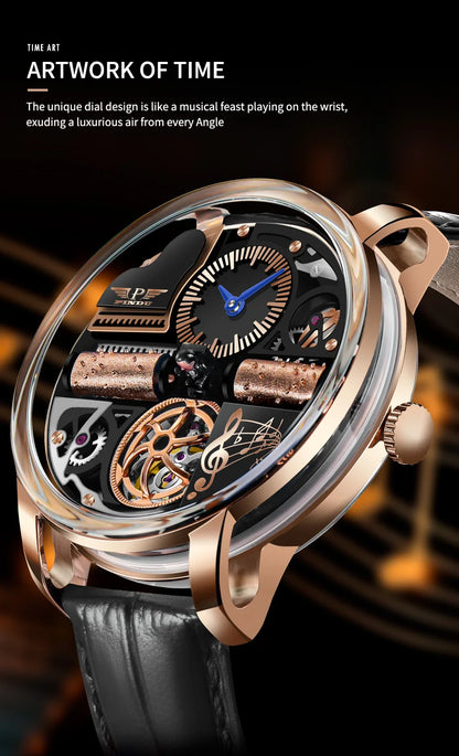 PINDU Watch New TOP Men Mechanical Watch Godfather Fashionable Classic Series 45.5MM Wristwatches Men M2791B