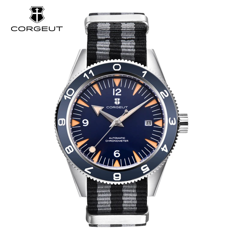 41MM Sapphire Glass 100m Waterproof Japan Automatic Luminous Men's Watch Nylon Strap