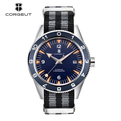 41MM Sapphire Glass 100m Waterproof Japan Automatic Luminous Men's Watch Nylon Strap