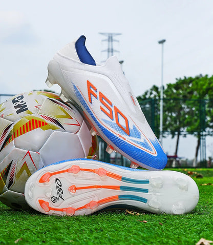New Men Football Boots Non-Slip Outdoor Sneakers Match Grass Cleats High-quality Soccer Shoes Futsal Hot-selling High-top Light