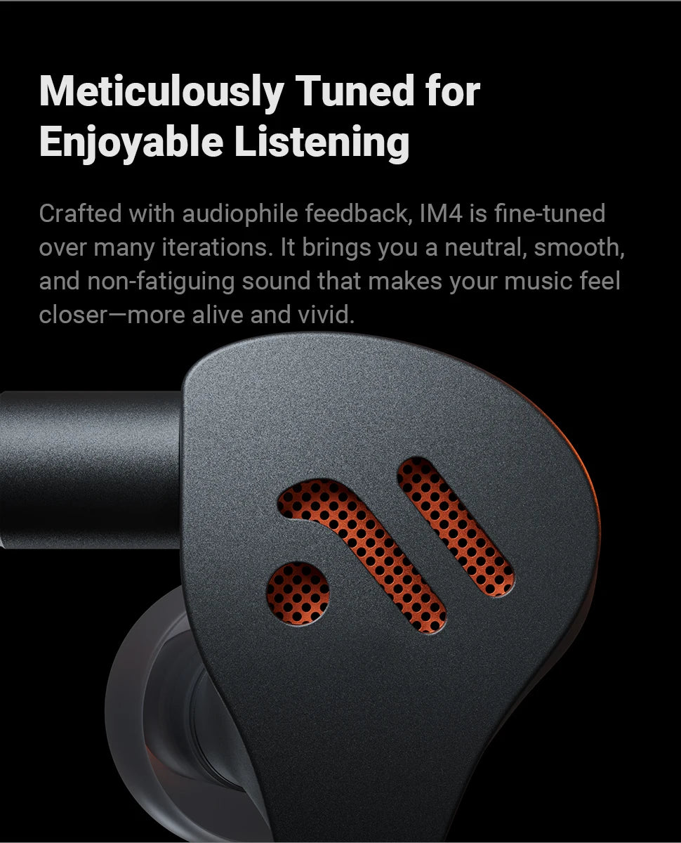 Fosi Audio IM4 HiFi Wired Earphones Open-Back Dynamic Driver IEM Headphones for Music Monitoring, Gaming & Professional Audio