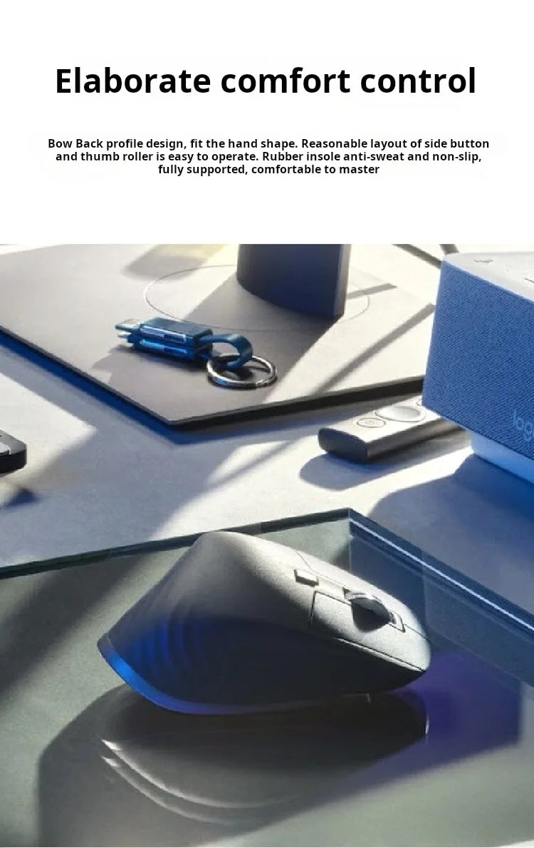 Logitech MX Master 3S Wireless Bluetooth Mouse, Business Office Softtone Mouse, Ergonomic Business Office Mouse