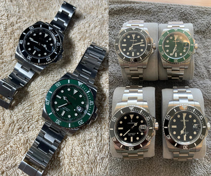 Cronos Sub Diver Men Watch No Date PT5000 Brushed Bracelet Ceramic Bezel 200 meters Water Resistant