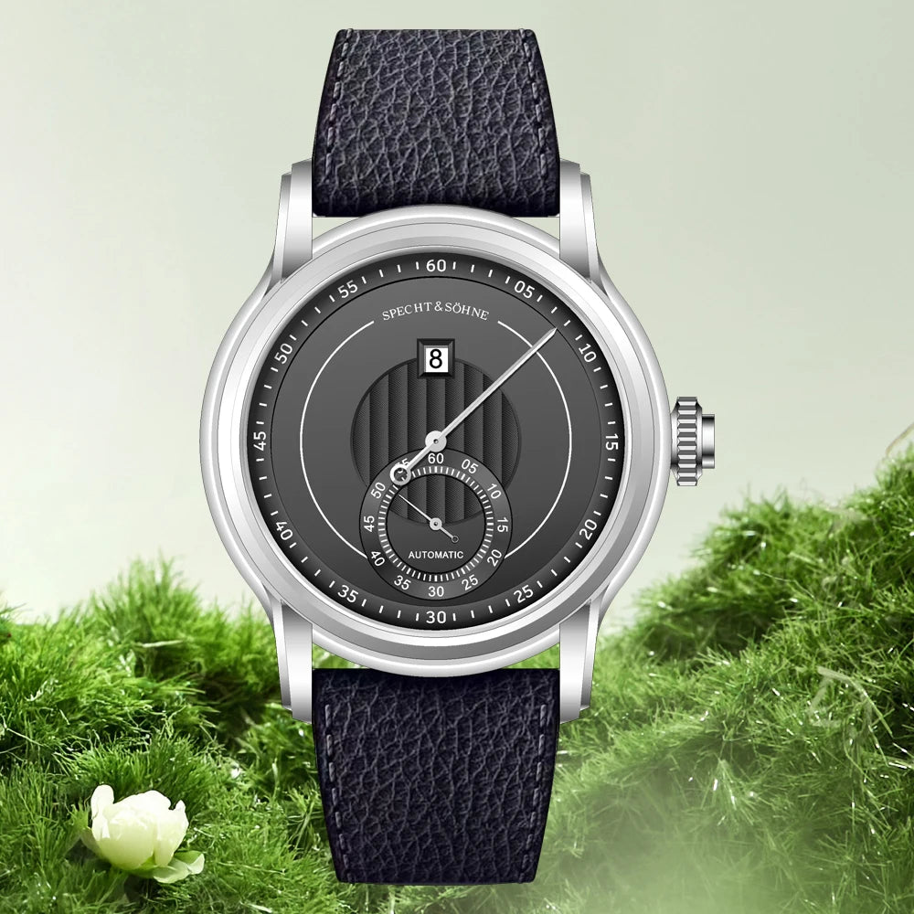 Novidade 2026 Relógio de Luxo Specht & Söhne Jump Hour Automático Mecânico para Homem, Cristal de Safira, Relógio de Pulso em Aço Inoxidável