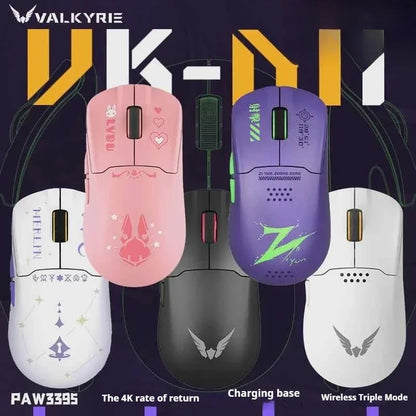 VALKYRIE M1 Wireless Mouse with 4K Wireless Receiver Charger PAW3395 Sensor 26000dpi RGB Wireless Bluetooth Three Mode Mouse