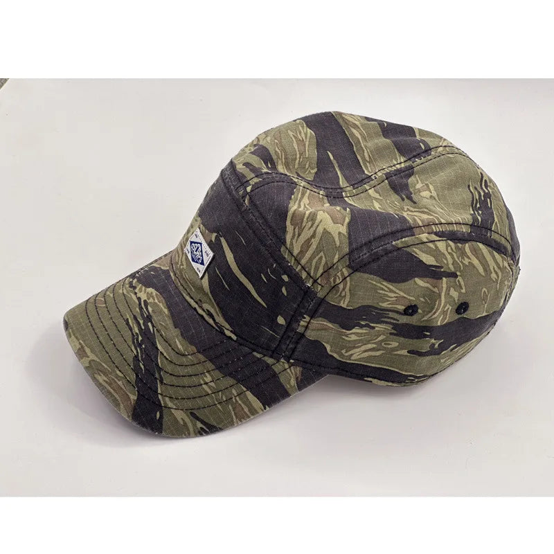 Casquette de baseball à visière courte style camouflage pour hommes et femmes, casquette unisexe tendance de protection solaire pour les activités de plein air