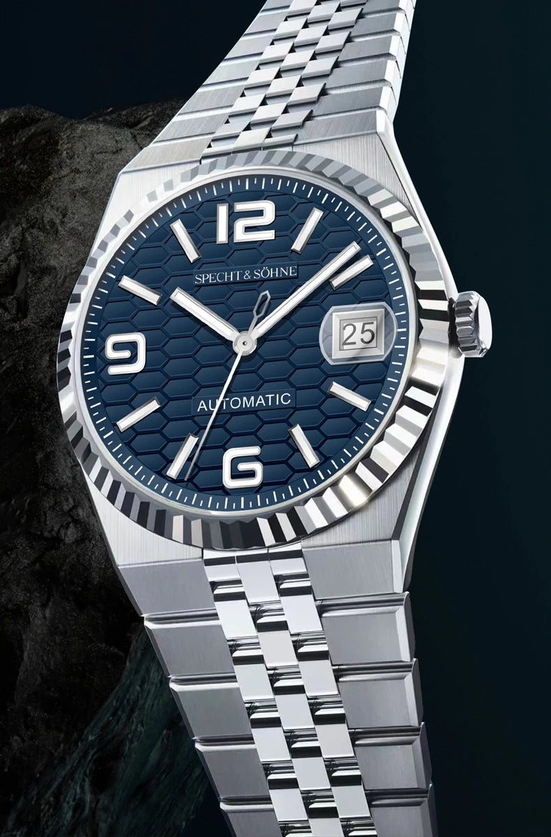 Specht & Söhne New Mens Watches Miyota 8215 Automatic Mechanical Wristwatches Stainless Steel Watch Relogio Masculino 37MM
