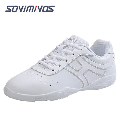 Zapatillas de baile para mujer, zapatillas deportivas planas y ligeras, zapatillas de gimnasia aeróbica de competición, zapatillas deportivas para fitness, zapatillas de baile blancas.