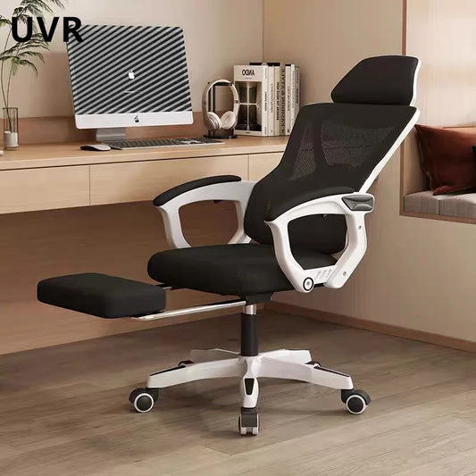 UVR Reclining Computer Chair Ergonomic Office Gaming Chair with Adjustable Backrest, Comfortable Long Sitting Desk Chair with Armrests
