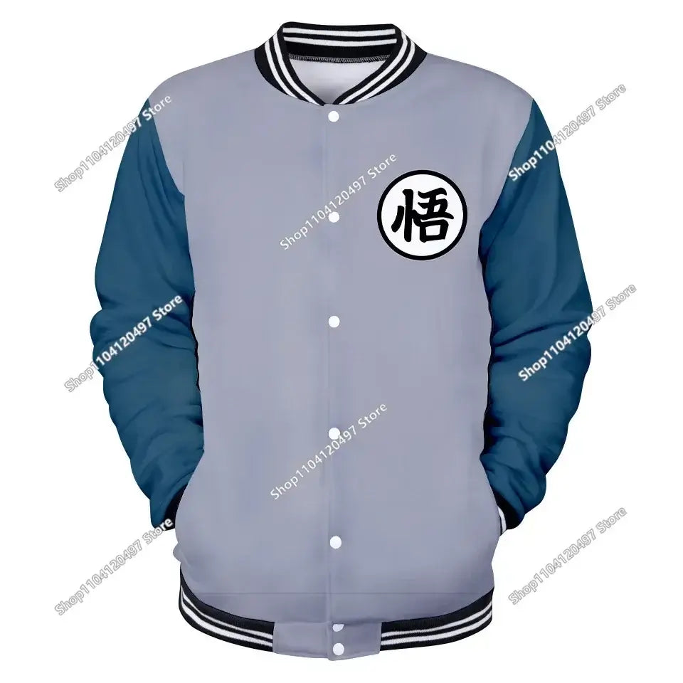 Dragon Ball Goku Kanji Symbol Men Zipper Hoodie Cartoon Japan Anime Women Sweatshirt 2025 New Fashion Children Jackets Coat, produit gaming premium Fraquane