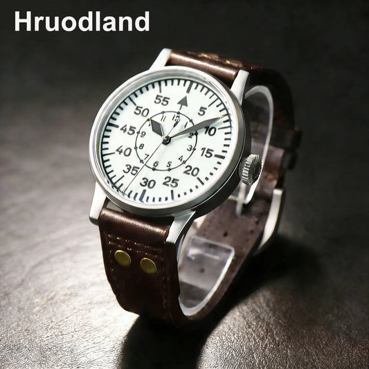 Hruodland 2025 New Pilot Men's Automatic Mechanical Watch Pt5000 Sapphire Luminous C3 Stainless Steel Waterproof 10Bar reloj hom