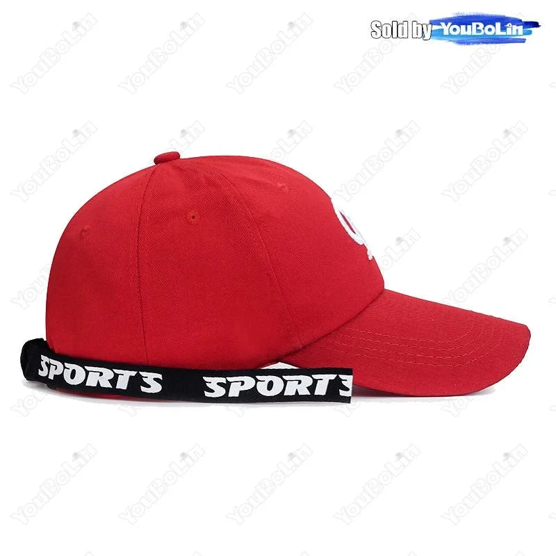 R-Buchstabe, Bandstickerei, Baumwolle, verstellbar, Baseballkappe mit festem Schirm, Sonnenhut, Trucker-Caps, Hip-Hop-Caps
