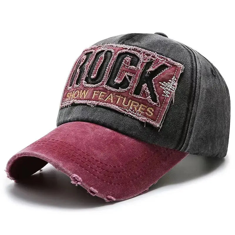 Boné de basebol em algodão com bordado ROCK de alta qualidade para homem e mulher, boné snapback Gorras para desporto ao ar livre e proteção solar