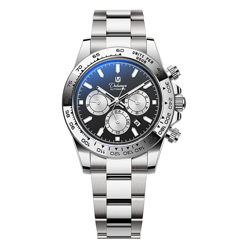 Watch For Men Luxury Stainless Steel Clock Fashion Casual Multi-functional Design Automatic Mechanical Wristwatch
