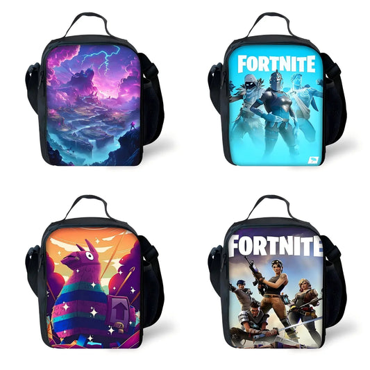 Hot Game FortniteS isolierte Kinder-Tasche mit großem Fassungsvermögen für Jungen und Mädchen, Schüler, Outdoor-Picknick, wiederverwendbare Thermo-Kühltasche und Lunchbox