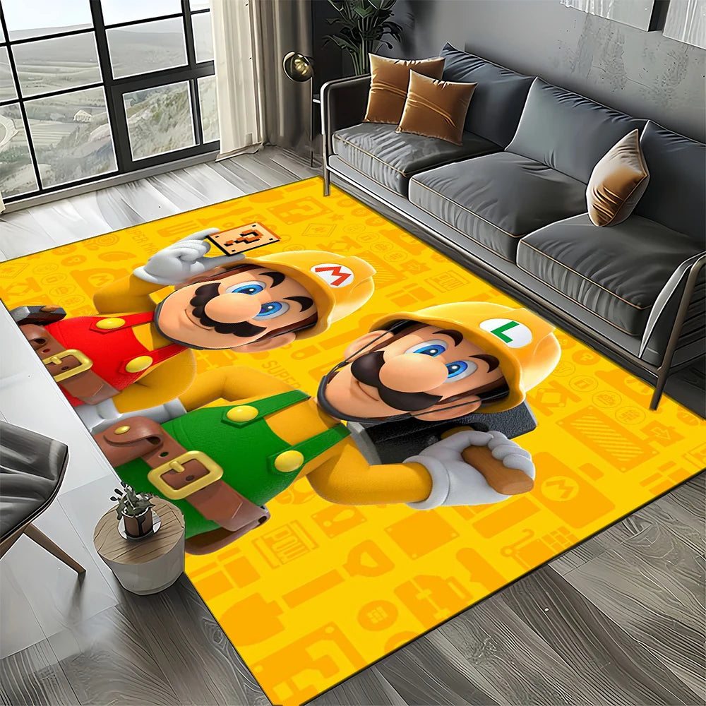Retro Mario Cartoon  Area Rug,Carpet Rug for Home Living Room Bedroom Sofa Doormat Decor,Kids Play  Floor Mat