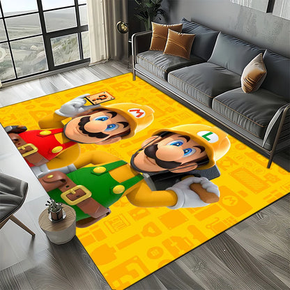 Retro Mario Cartoon  Area Rug,Carpet Rug for Home Living Room Bedroom Sofa Doormat Decor,Kids Play  Floor Mat