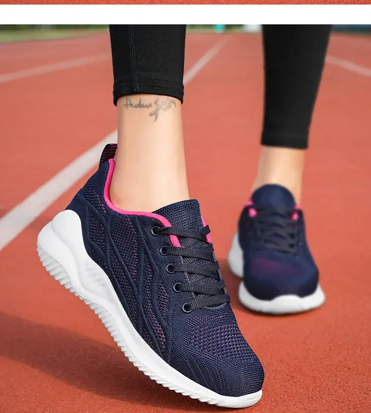 Zapatillas de running para mujer, zapatillas deportivas informales transpirables, ligeras, para gimnasio y deporte al aire libre, cómodas