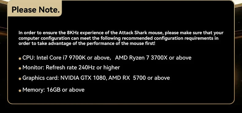 ATTACK SHARK R5 Tri-mode Ultra Wireless Gaming Mouse Carbon Fiber 8K ,PAW3950MAX ,8000Hz Wireless Polling Rate, DPI up to 42000