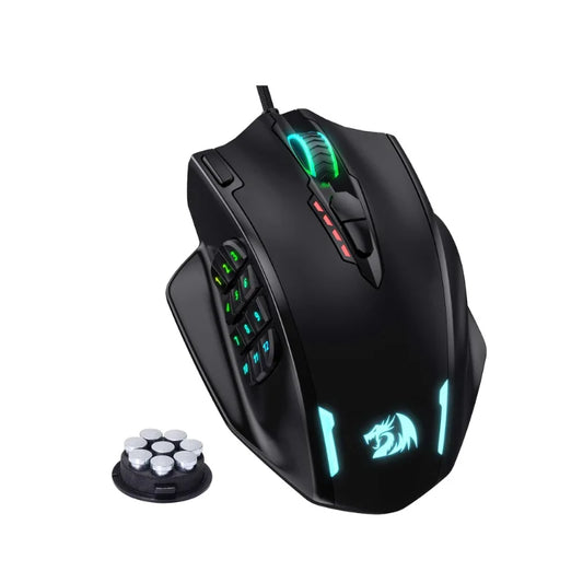Redragon M908 RGB Wired Gaming Mouse, 12400 DPI Gaming Mouse with 18 Programmable Buttons, RGB Backlit USB MMO Gaming Mouse for PC & Laptop