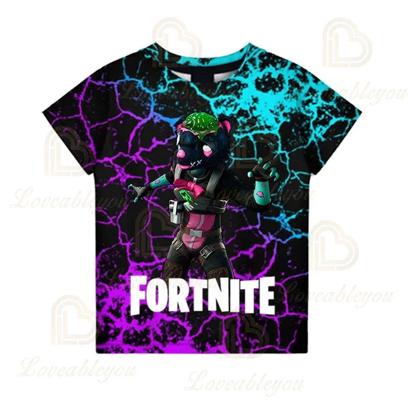 Fortnite Victory Royale Ninja Fashion 3D T-Shirts Summer Short Sleeve Children Clothing Cartoon Print Baby Clothes Kids T Shirt