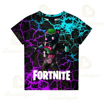 Fortnite Victory Royale Ninja Fashion 3D T-Shirts Summer Short Sleeve Children Clothing Cartoon Print Baby Clothes Kids T Shirt