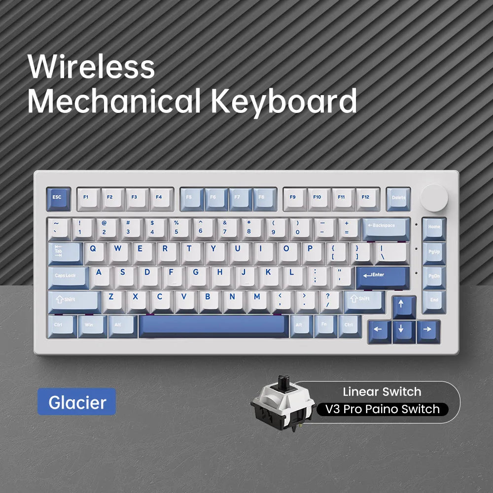 Akko 5075 V3 75% Mechanical Keyboard 8000/10000mAh 2.4GHz Wireless/Wired Type-C/BT 5.0 Hot Swap RGB Gasket for Gaming Typing