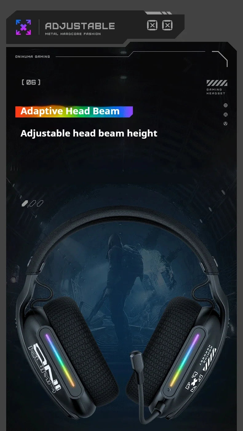 ONIKUMA GT808 Wireless Gaming Headset 2.4G/Bluetooth/Wired 3-Mode Over-Ear Gaming Headphones with Noise-Cancelling Mic for PC PS4 PS5