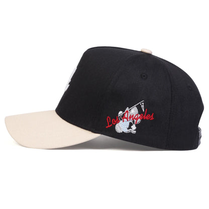 Casquettes de baseball unisexes avec broderie « A Letter Side Los Angeles » – Printemps-automne – Chapeaux décontractés ajustables pour l'extérieur – Chapeau anti-UV – Casquette de sport