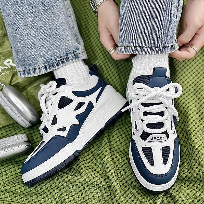 Modne męskie buty streetwear i skateboardowe, luksusowe sneakersy treningowe z oddychającej siateczki, casualowe tenisówki męskie