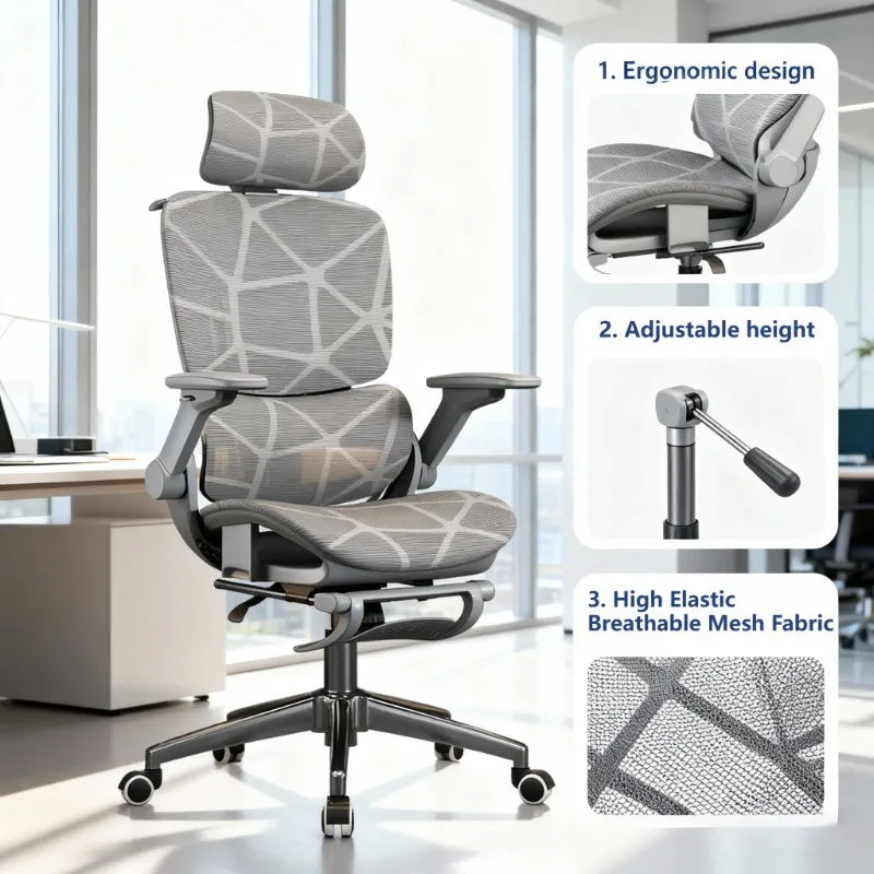 Air Titan Full Mesh Ergonomic Office Gaming Chair with Three Zone Lumbar Support, Ventilated Computer Desk Chair for Students, Work & Gaming