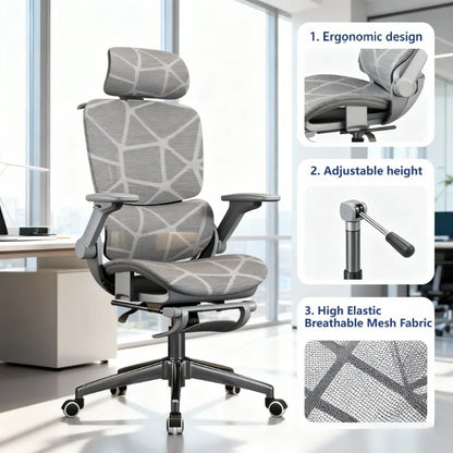 Air Titan Full Mesh Ergonomic Office Gaming Chair with Three Zone Lumbar Support, Ventilated Computer Desk Chair for Students, Work & Gaming